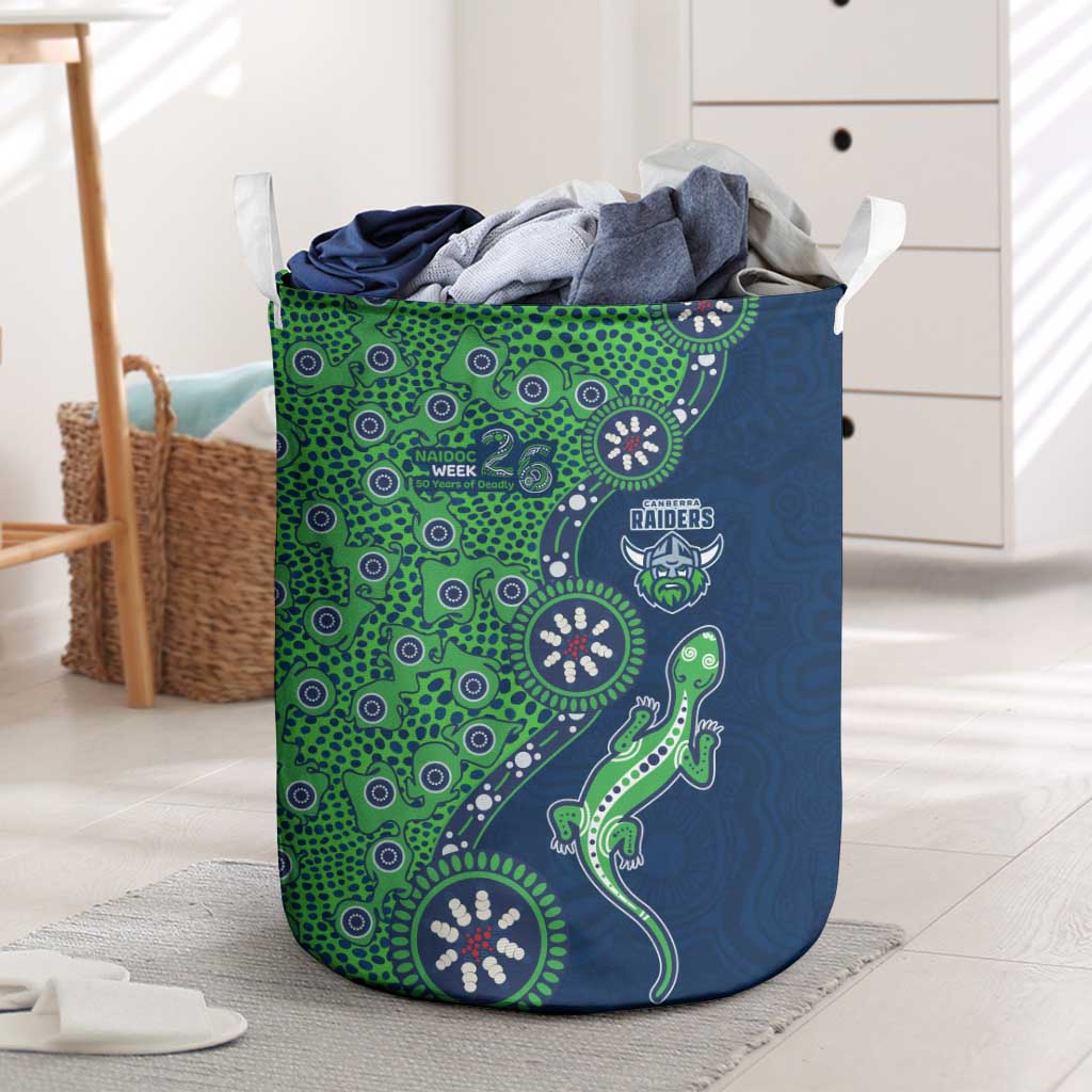 Canberra Raiders NAIDOC Week 2026 Laundry Basket Aboriginal Lizard Dot Painting - 50 Years of Deadly