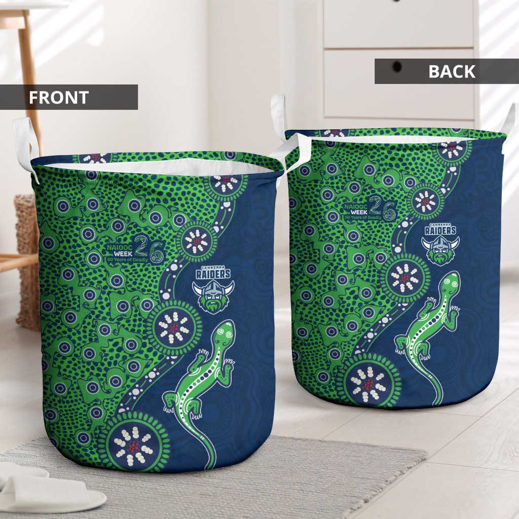 Canberra Raiders NAIDOC Week 2026 Laundry Basket Aboriginal Lizard Dot Painting - 50 Years of Deadly