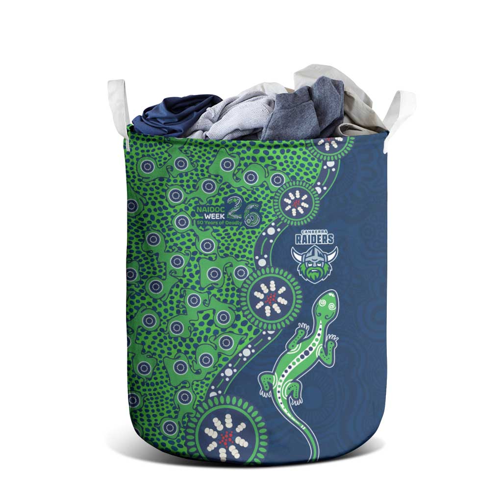 Canberra Raiders NAIDOC Week 2026 Laundry Basket Aboriginal Lizard Dot Painting - 50 Years of Deadly