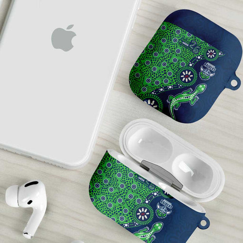 Canberra Raiders NAIDOC Week 2026 AirPods Case Aboriginal Lizard Dot Painting - 50 Years of Deadly