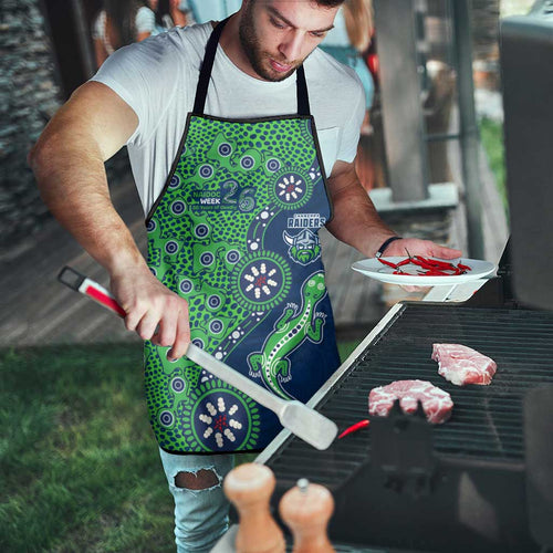 Canberra Raiders NAIDOC Week 2026 Apron Aboriginal Lizard Dot Painting - 50 Years of Deadly