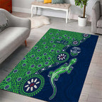 Canberra Raiders NAIDOC Week 2026 Area Rug Aboriginal Lizard Dot Painting - 50 Years of Deadly