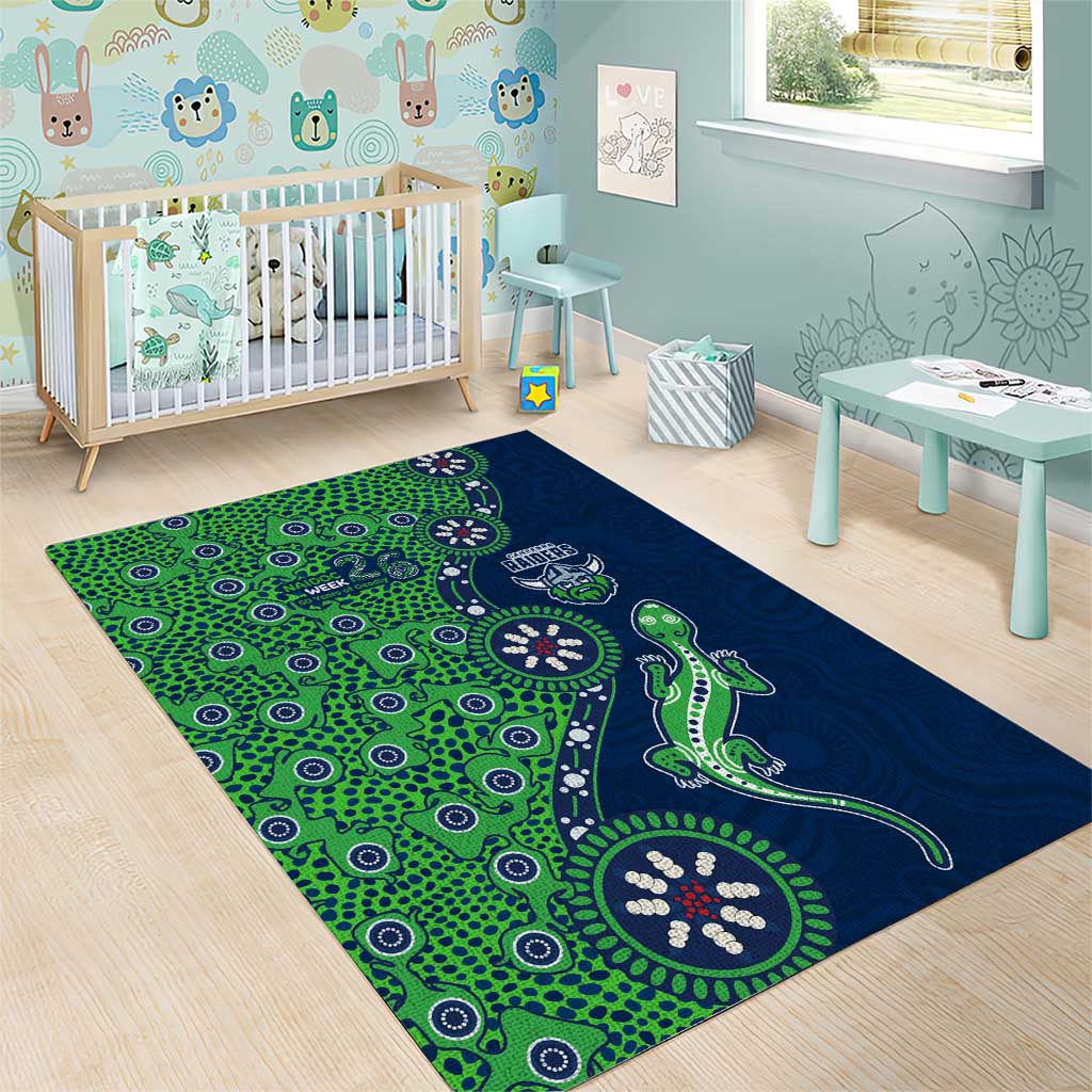 Canberra Raiders NAIDOC Week 2026 Area Rug Aboriginal Lizard Dot Painting - 50 Years of Deadly