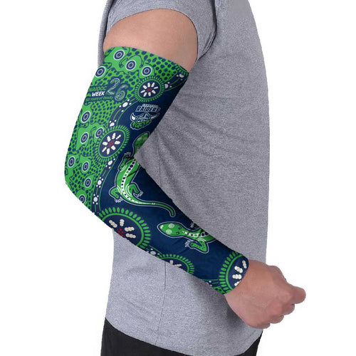 Canberra Raiders NAIDOC Week 2026 Arm Sleeves Aboriginal Lizard Dot Painting - 50 Years of Deadly