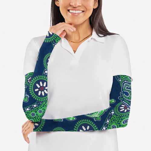 Canberra Raiders NAIDOC Week 2026 Arm Sleeves Aboriginal Lizard Dot Painting - 50 Years of Deadly
