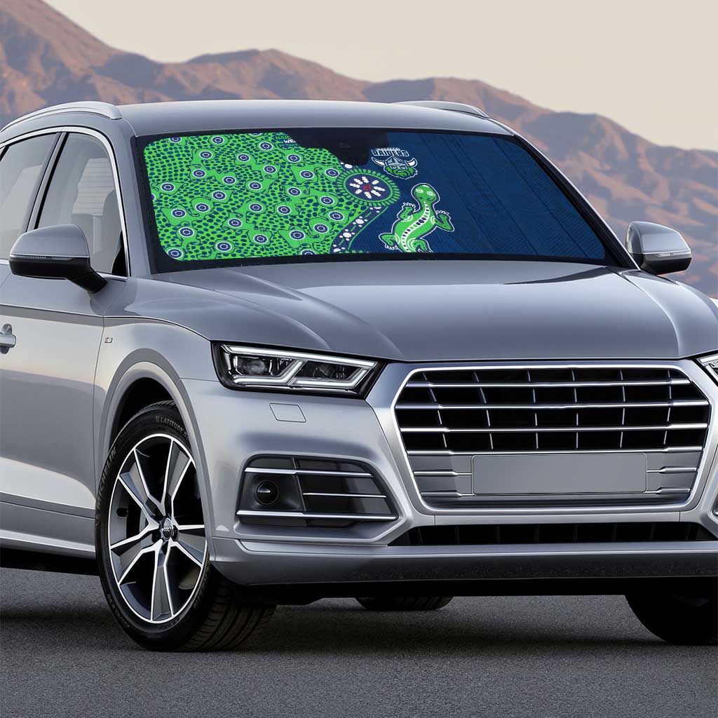 Canberra Raiders NAIDOC Week 2026 Auto Sun Shade Aboriginal Lizard Dot Painting - 50 Years of Deadly