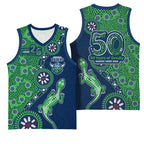 Canberra Raiders NAIDOC Week 2026 Basketball Jersey Aboriginal Lizard Dot Painting - 50 Years of Deadly