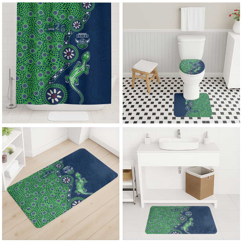 Canberra Raiders NAIDOC Week 2026 Bathroom Set Aboriginal Lizard Dot Painting - 50 Years of Deadly