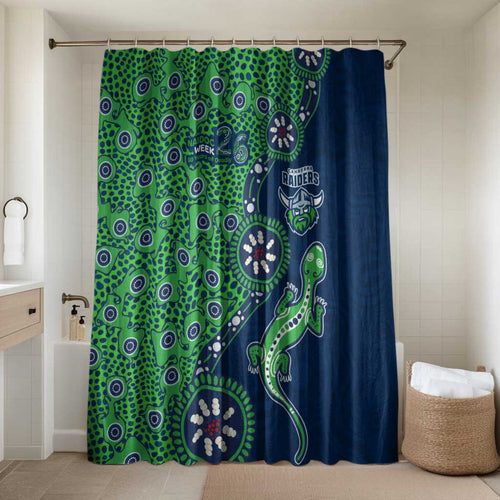 Canberra Raiders NAIDOC Week 2026 Bathroom Set Aboriginal Lizard Dot Painting - 50 Years of Deadly