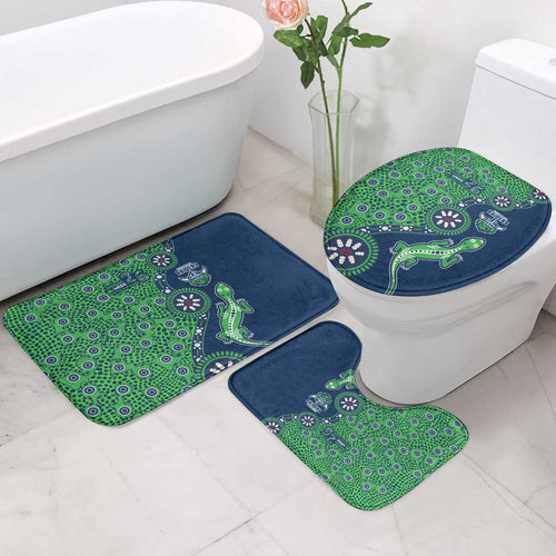 Canberra Raiders NAIDOC Week 2026 Bathroom Set Aboriginal Lizard Dot Painting - 50 Years of Deadly
