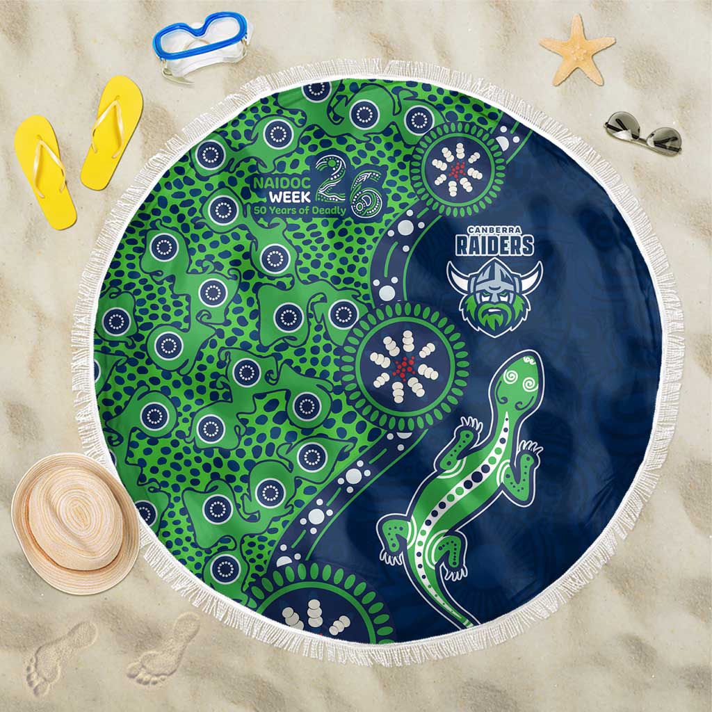 Canberra Raiders NAIDOC Week 2026 Beach Blanket Aboriginal Lizard Dot Painting - 50 Years of Deadly
