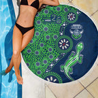Canberra Raiders NAIDOC Week 2026 Beach Blanket Aboriginal Lizard Dot Painting - 50 Years of Deadly