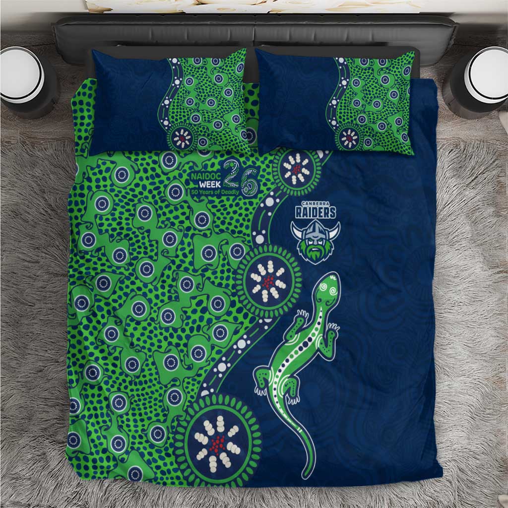 Canberra Raiders NAIDOC Week 2026 Bedding Set Aboriginal Lizard Dot Painting - 50 Years of Deadly