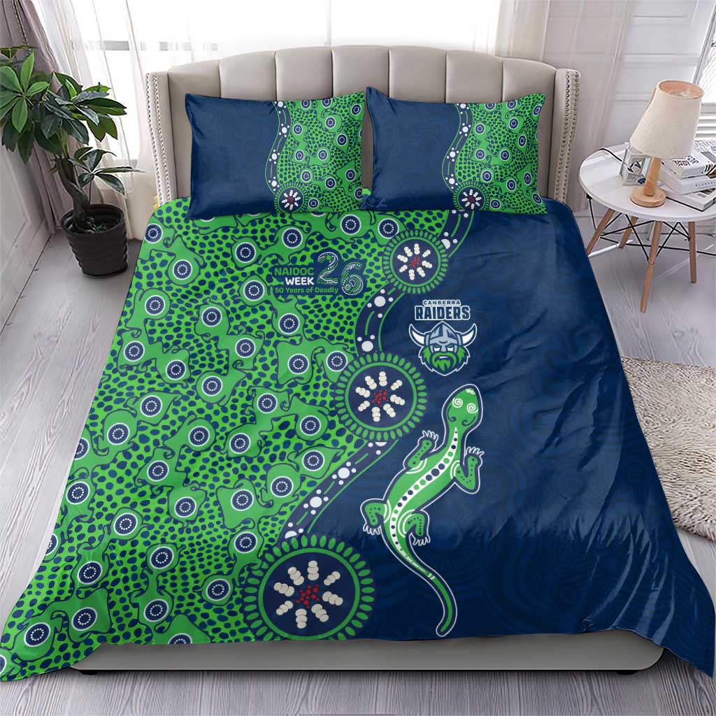 Canberra Raiders NAIDOC Week 2026 Bedding Set Aboriginal Lizard Dot Painting - 50 Years of Deadly
