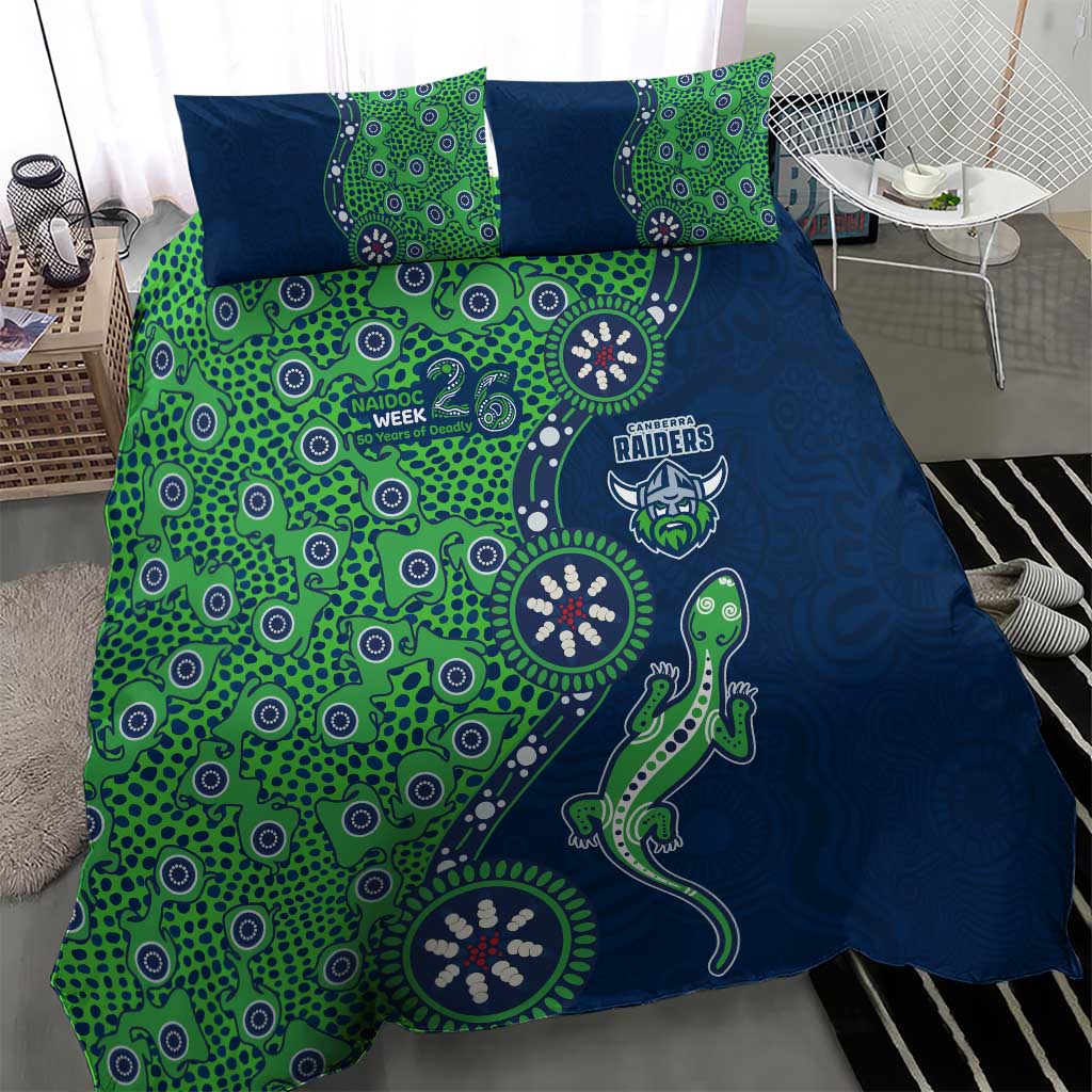 Canberra Raiders NAIDOC Week 2026 Bedding Set Aboriginal Lizard Dot Painting - 50 Years of Deadly
