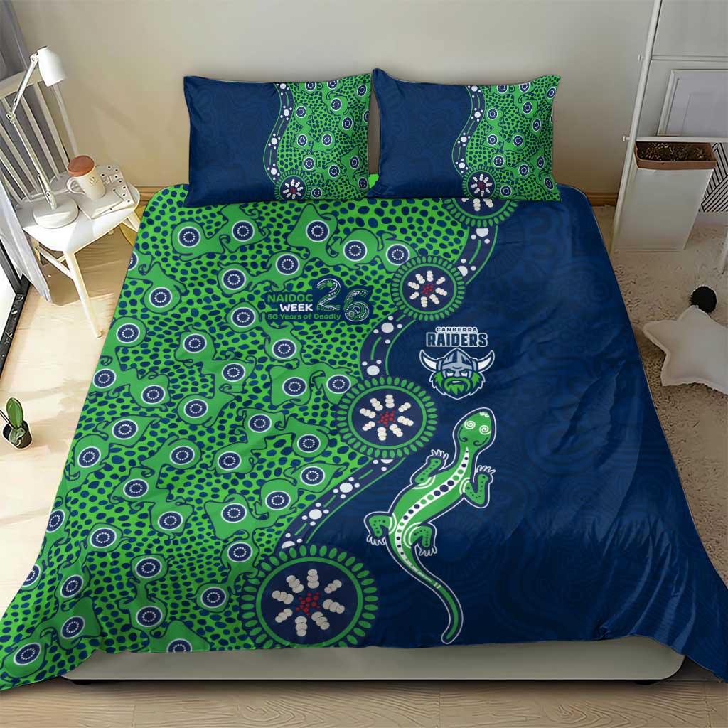 Canberra Raiders NAIDOC Week 2026 Bedding Set Aboriginal Lizard Dot Painting - 50 Years of Deadly