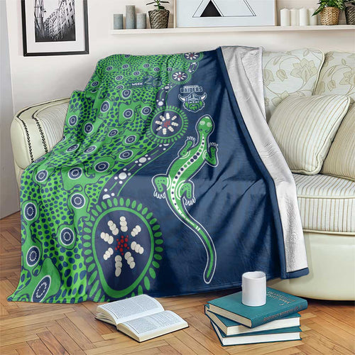 Canberra Raiders NAIDOC Week 2026 Blanket Aboriginal Lizard Dot Painting - 50 Years of Deadly