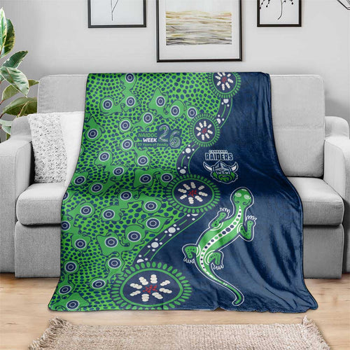 Canberra Raiders NAIDOC Week 2026 Blanket Aboriginal Lizard Dot Painting - 50 Years of Deadly