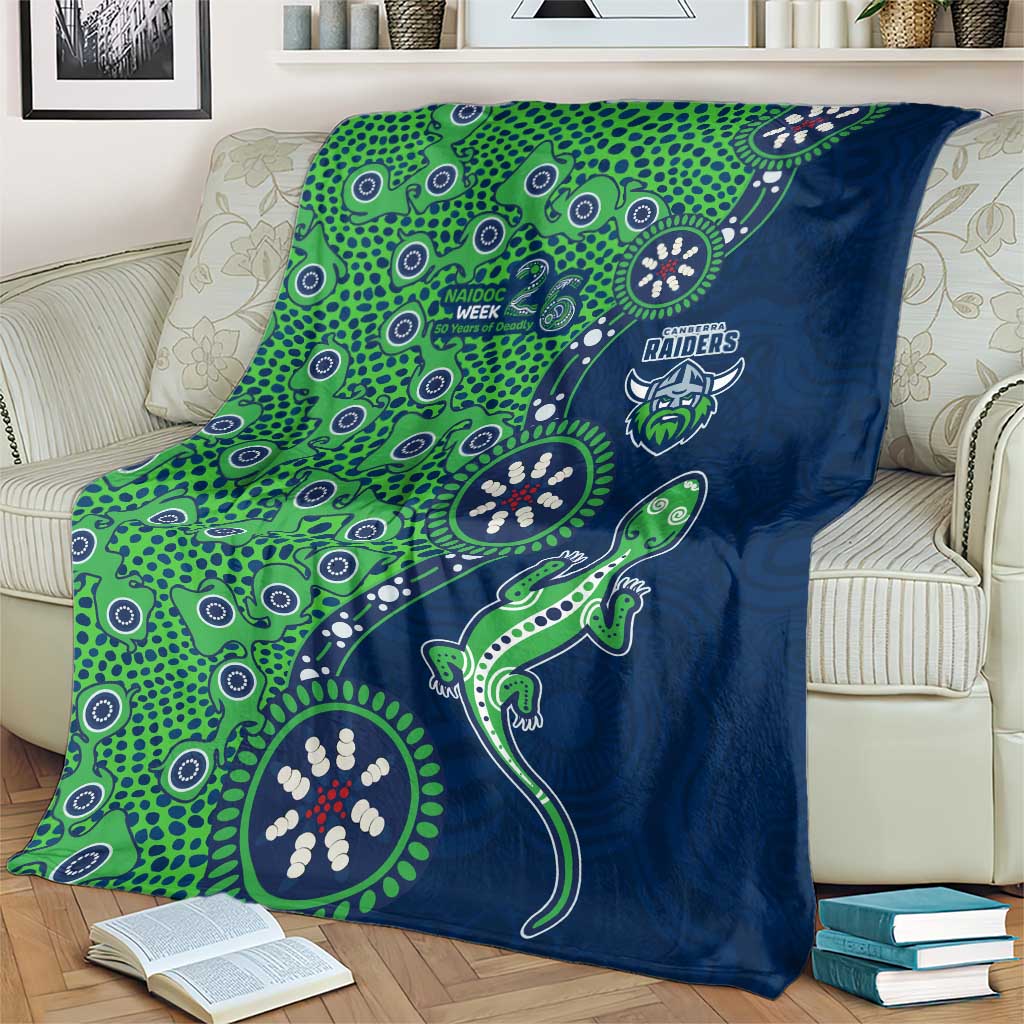 Canberra Raiders NAIDOC Week 2026 Blanket Aboriginal Lizard Dot Painting - 50 Years of Deadly