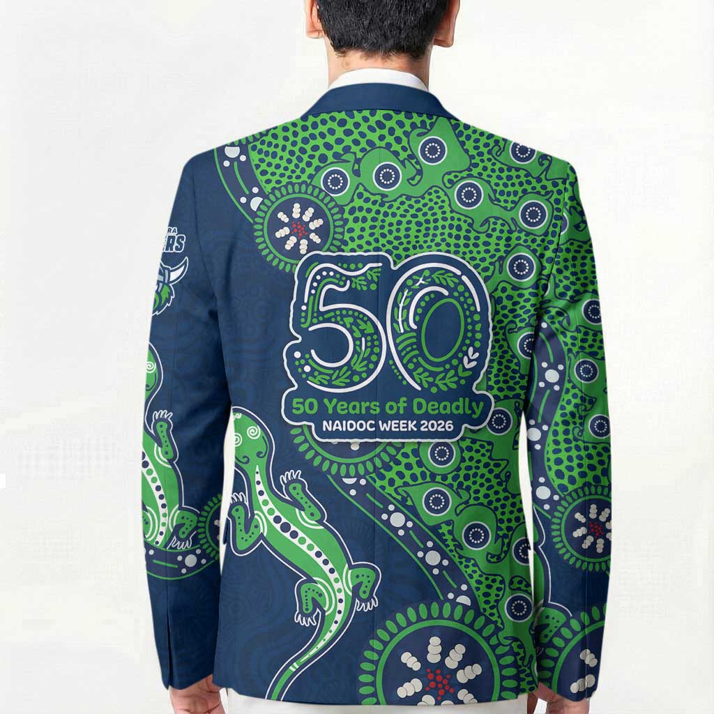 Canberra Raiders NAIDOC Week 2026 Blazer Aboriginal Lizard Dot Painting - 50 Years of Deadly