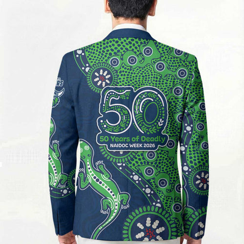 Canberra Raiders NAIDOC Week 2026 Blazer Aboriginal Lizard Dot Painting - 50 Years of Deadly