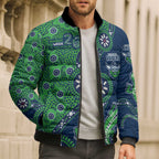 Canberra Raiders NAIDOC Week 2026 Bomber Puffer Jacket Aboriginal Lizard Dot Painting - 50 Years of Deadly