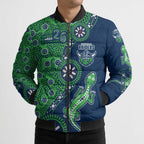 Canberra Raiders NAIDOC Week 2026 Bomber Puffer Jacket Aboriginal Lizard Dot Painting - 50 Years of Deadly