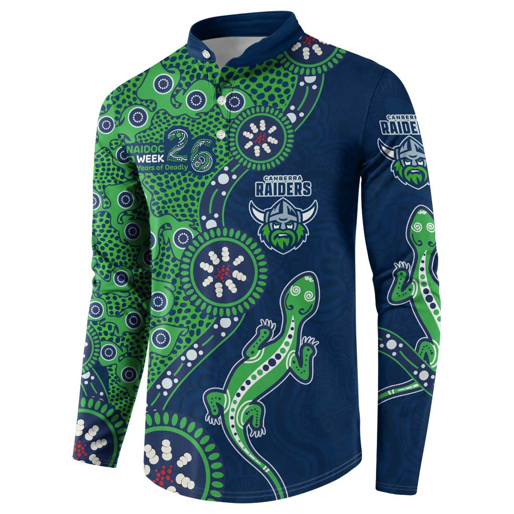 Canberra Raiders NAIDOC Week 2026 Button Sweatshirt Aboriginal Lizard Dot Painting - 50 Years of Deadly