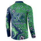 Canberra Raiders NAIDOC Week 2026 Button Sweatshirt Aboriginal Lizard Dot Painting - 50 Years of Deadly