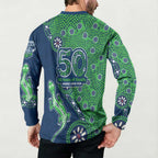 Canberra Raiders NAIDOC Week 2026 Button Sweatshirt Aboriginal Lizard Dot Painting - 50 Years of Deadly