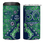 Canberra Raiders NAIDOC Week 2026 4 in 1 Can Cooler Tumbler Aboriginal Lizard Dot Painting - 50 Years of Deadly