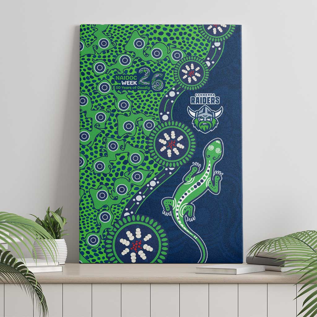 Canberra Raiders NAIDOC Week 2026 Canvas Wall Art Aboriginal Lizard Dot Painting - 50 Years of Deadly