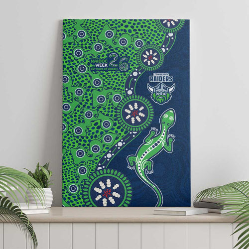 Canberra Raiders NAIDOC Week 2026 Canvas Wall Art Aboriginal Lizard Dot Painting - 50 Years of Deadly