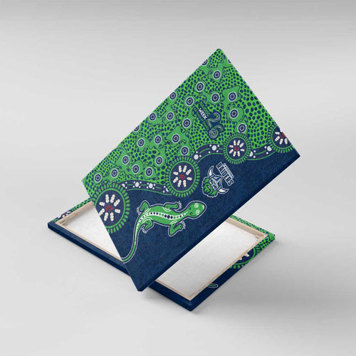 Canberra Raiders NAIDOC Week 2026 Canvas Wall Art Aboriginal Lizard Dot Painting - 50 Years of Deadly