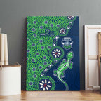 Canberra Raiders NAIDOC Week 2026 Canvas Wall Art Aboriginal Lizard Dot Painting - 50 Years of Deadly