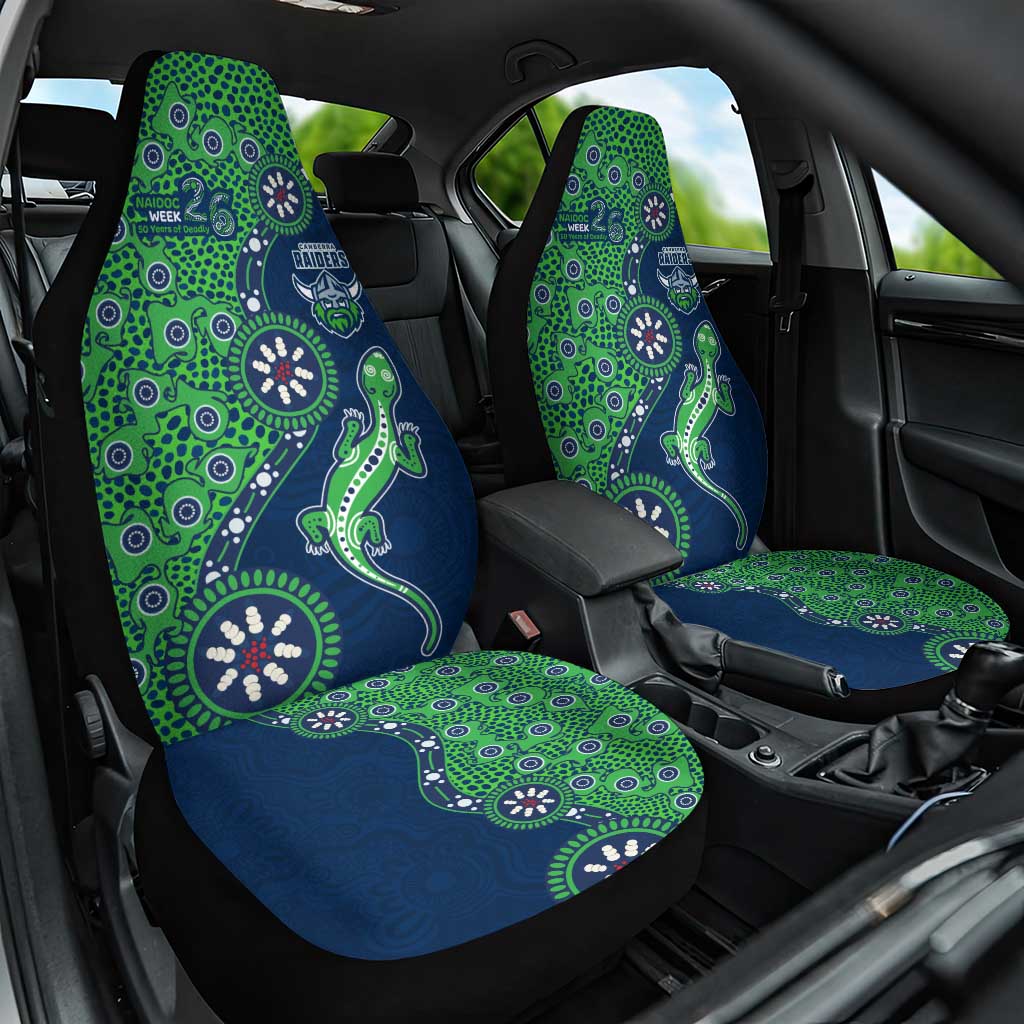 Canberra Raiders NAIDOC Week 2026 Car Seat Cover Aboriginal Lizard Dot Painting - 50 Years of Deadly