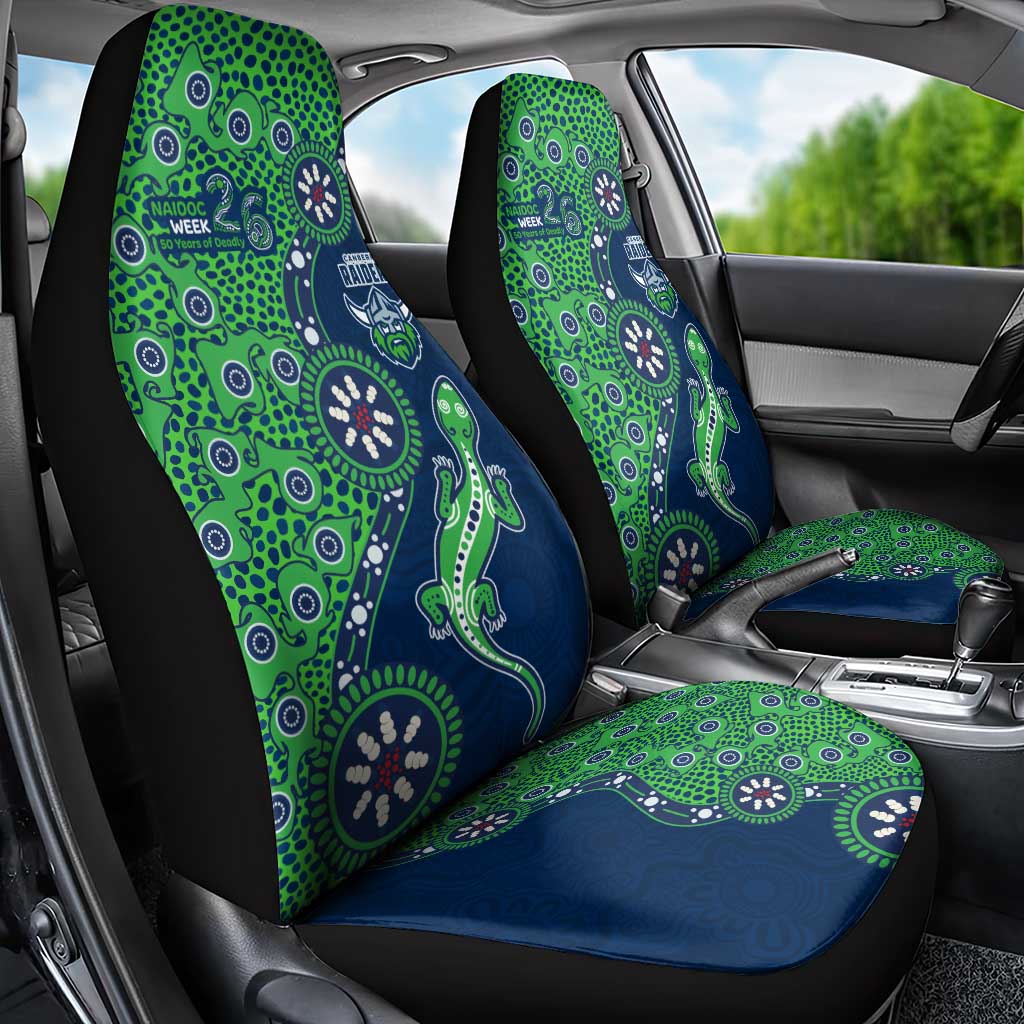 Canberra Raiders NAIDOC Week 2026 Car Seat Cover Aboriginal Lizard Dot Painting - 50 Years of Deadly