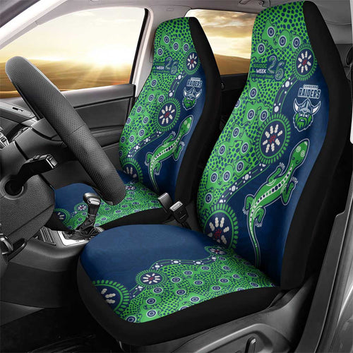 Canberra Raiders NAIDOC Week 2026 Car Seat Cover Aboriginal Lizard Dot Painting - 50 Years of Deadly