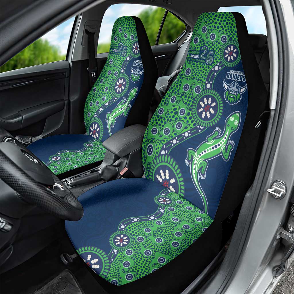 Canberra Raiders NAIDOC Week 2026 Car Seat Cover Aboriginal Lizard Dot Painting - 50 Years of Deadly