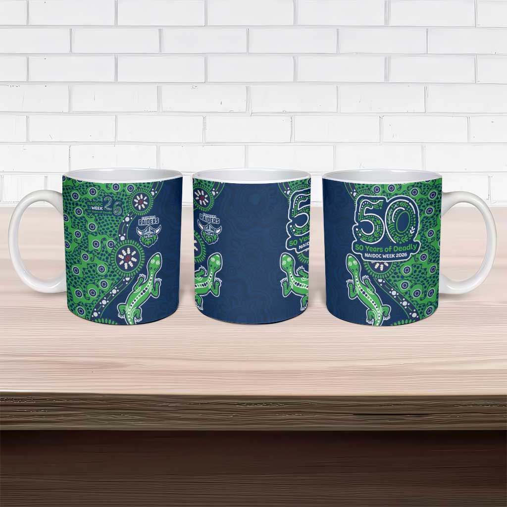 Canberra Raiders NAIDOC Week 2026 Ceramic Mug Aboriginal Lizard Dot Painting - 50 Years of Deadly