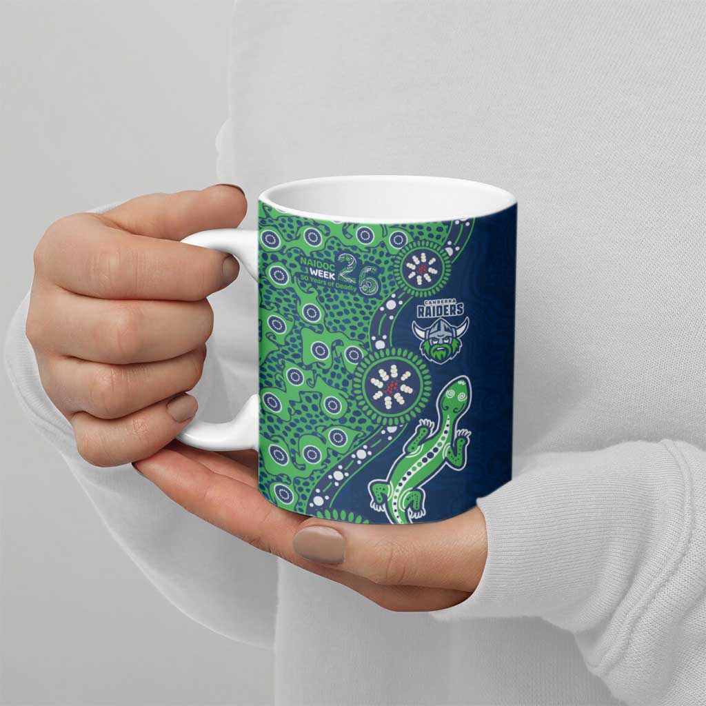 Canberra Raiders NAIDOC Week 2026 Ceramic Mug Aboriginal Lizard Dot Painting - 50 Years of Deadly