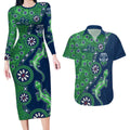 Canberra Raiders NAIDOC Week 2026 Couples Matching Long Sleeve Bodycon Dress and Hawaiian Shirt Aboriginal Lizard Dot Painting - 50 Years of Deadly
