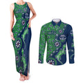 Canberra Raiders NAIDOC Week 2026 Couples Matching Tank Maxi Dress and Long Sleeve Button Shirt Aboriginal Lizard Dot Painting - 50 Years of Deadly