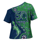 Canberra Raiders NAIDOC Week 2026 Cross Shoulder Shirt Aboriginal Lizard Dot Painting - 50 Years of Deadly