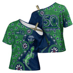 Canberra Raiders NAIDOC Week 2026 Cross Shoulder Shirt Aboriginal Lizard Dot Painting - 50 Years of Deadly