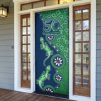 Canberra Raiders NAIDOC Week 2026 Door Cover Aboriginal Lizard Dot Painting - 50 Years of Deadly