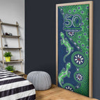 Canberra Raiders NAIDOC Week 2026 Door Cover Aboriginal Lizard Dot Painting - 50 Years of Deadly