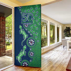 Canberra Raiders NAIDOC Week 2026 Door Cover Aboriginal Lizard Dot Painting - 50 Years of Deadly