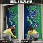 Canberra Raiders NAIDOC Week 2026 Door Cover Aboriginal Lizard Dot Painting - 50 Years of Deadly