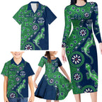 Canberra Raiders NAIDOC Week 2026 Family Matching Long Sleeve Bodycon Dress and Hawaiian Shirt Aboriginal Lizard Dot Painting - 50 Years of Deadly